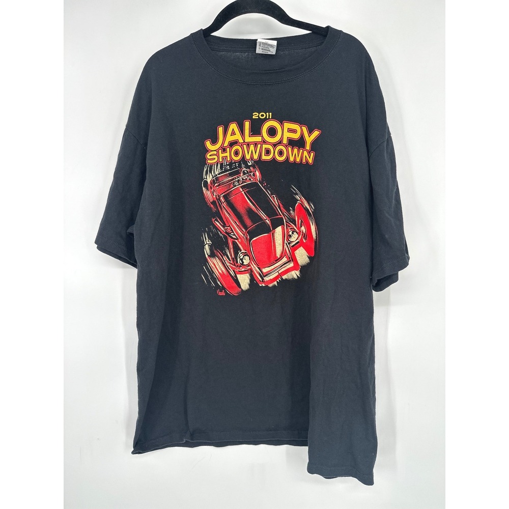 Anvil Jalopy Showdown 2011 T-Shirt Mens XL Black Hot Rod Racing Graphic Tee